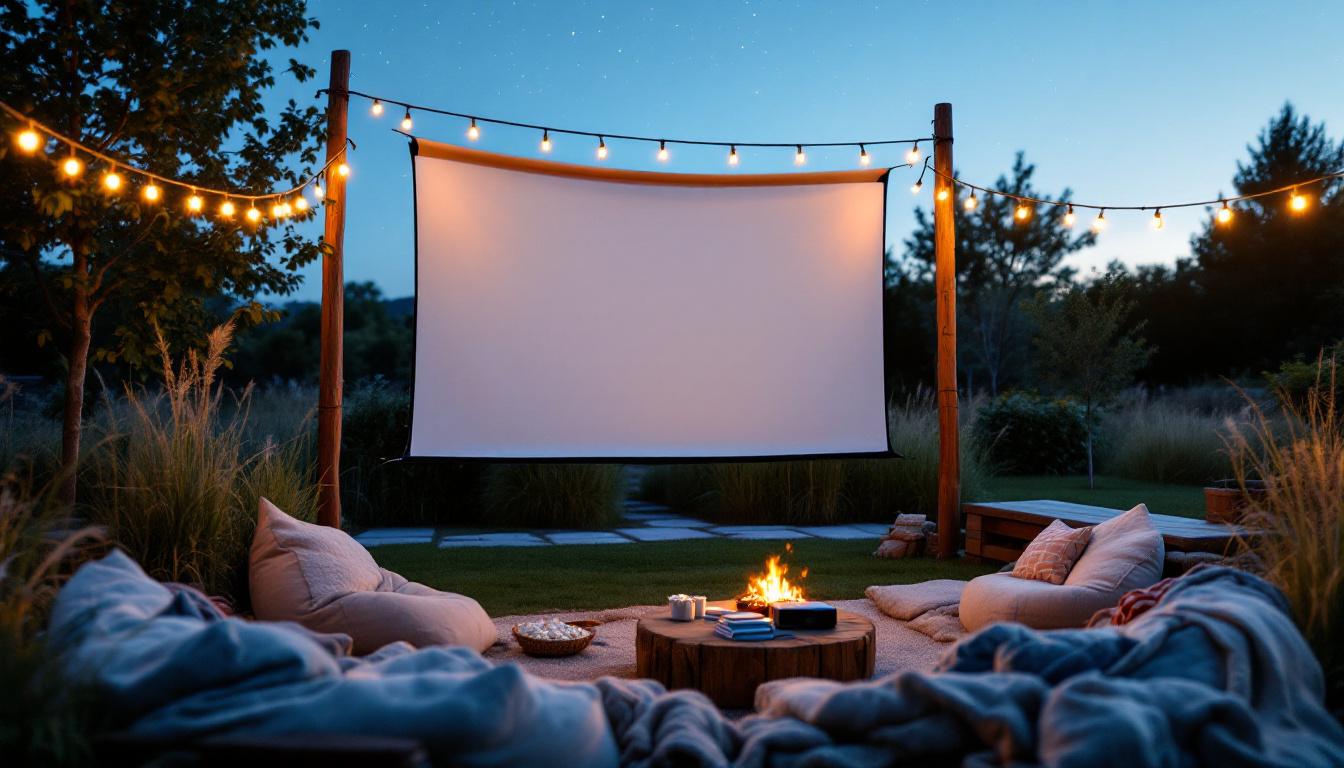 découvrez notre sélection d'écrans de projection extérieurs adaptés à tous les budgets, pour profiter d'une expérience cinématographique en plein air unique et accessible.