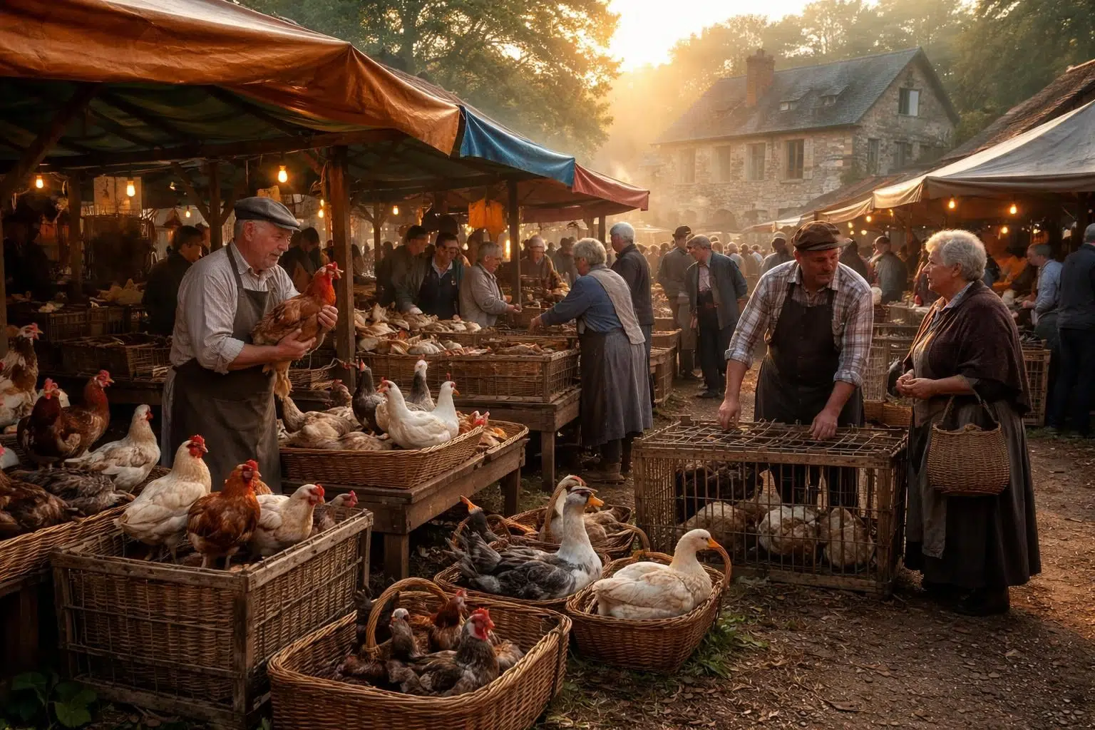 Les secrets du marché aux volailles vivantes dans le 27 : une expérience unique Les secrets du marché aux volailles vivantes dans le 27 : une expérience unique