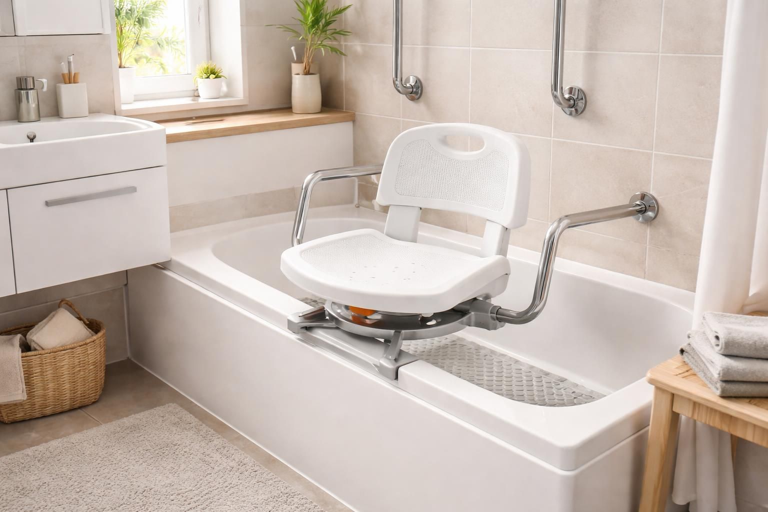 Sécuriser la salle de bain senior : adoptez le siège de bain pivotant