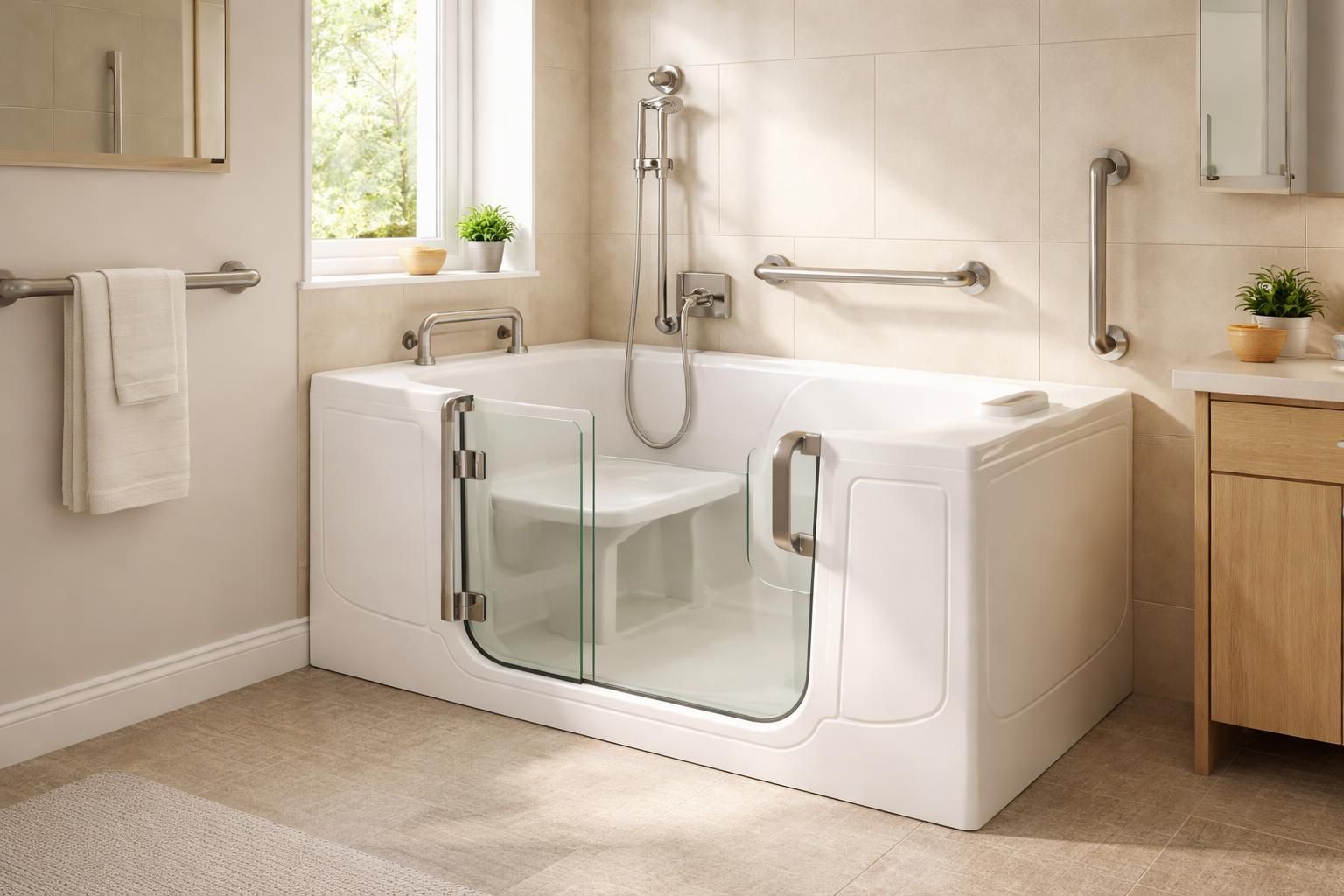 Sécurité des seniors : la baignoire avec porte, l’équipement essentiel Sécurité des seniors : la baignoire avec porte, l’équipement essentiel