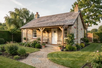Petite maison de plain-pied avec jardin soigné